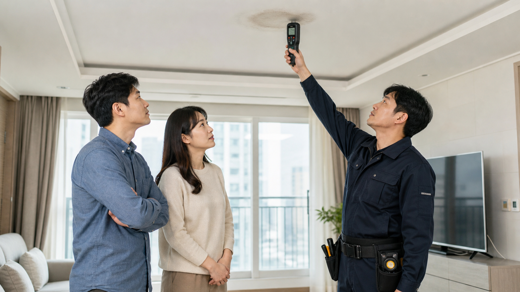 누수 도배 비용 원인 조사 현장